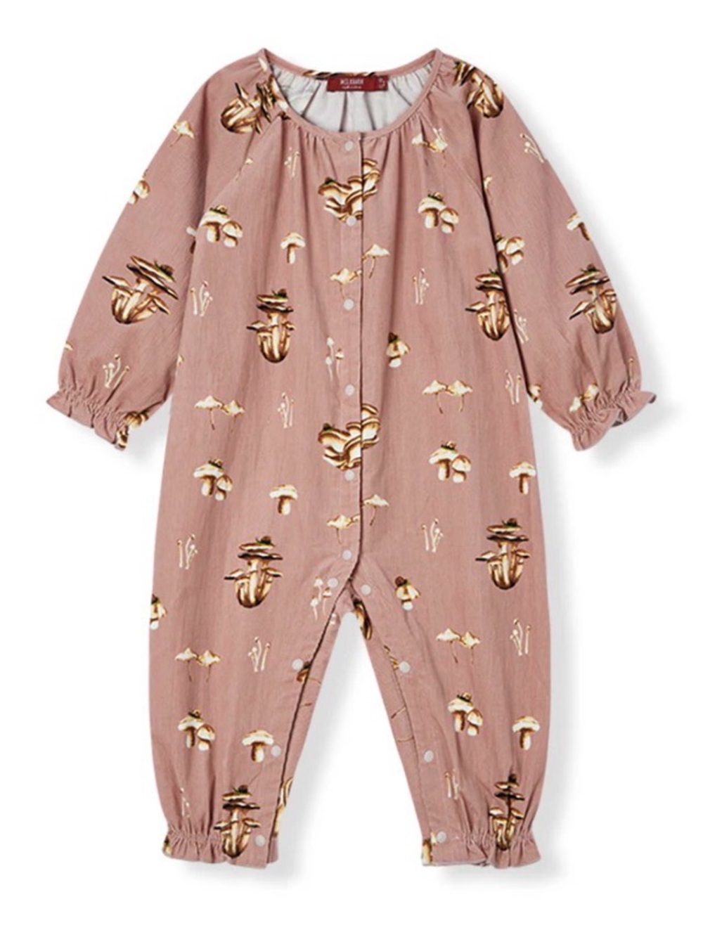Milkbarn Dusty Rose Mushroom Print Footie